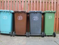 wheelie bin, garbage, rubbish, waste, dustbin, paper, plastic, blue, green, grey, brown, recycling, disposal, refuse container, lineup, trash can, environmental, service, separation, collection, line up, wheelie bin, garbage, dustbin, dustbin, dustbin, dustbin, dustbin, recycling, recycling, recycling, recycling, trash can